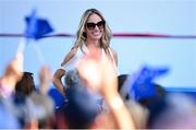 28 September 2023; Erika McIlroy, wife of Rory McIlroy of Europe, arrives to the opening ceremony of the 2023 Ryder Cup at Marco Simone Golf and Country Club in Rome, Italy. Photo by Ramsey Cardy/Sportsfile