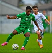 28 September 2023; Goodness Ogbonna of Republic of Ireland during the U16 international friendly match between Republic of Ireland and Finland at Weavers Park in Drogheda, Louth. Photo by Tyler Miller/Sportsfile