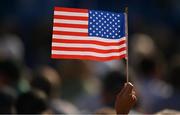 28 September 2023; A USA flag us seen during the opening ceremony of the 2023 Ryder Cup at Marco Simone Golf and Country Club in Rome, Italy. Photo by Brendan Moran/Sportsfile