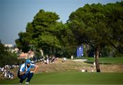 29 September 2023; Shane Lowry of Europe lines up a putt on the sixth green during the morning foursomes matches on day one of the 2023 Ryder Cup at Marco Simone Golf and Country Club in Rome, Italy. Photo by Ramsey Cardy/Sportsfile