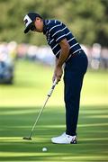 29 September 2023; Rickie Fowler of USA putts on the ninth green during the morning foursomes matches on day one of the 2023 Ryder Cup at Marco Simone Golf and Country Club in Rome, Italy. Photo by Brendan Moran/Sportsfile