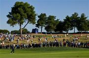 29 September 2023; Patrick Cantlay of USA plays a shot from the sixth fairway during the morning foursomes matches on day one of the 2023 Ryder Cup at Marco Simone Golf and Country Club in Rome, Italy. Photo by Brendan Moran/Sportsfile
