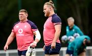 29 September 2023; Finlay Bealham, right, and Tadhg Furlong during an Ireland rugby squad training session at Complexe de la Chambrerie in Tours, France. Photo by Harry Murphy/Sportsfile