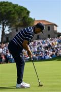 29 September 2023; Xander Schauffele of USA watches as he misses a putt on the 15th green during the morning foursomes matches on day one of the 2023 Ryder Cup at Marco Simone Golf and Country Club in Rome, Italy. Photo by Brendan Moran/Sportsfile