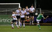 25 September 2023; Ruairi Keating of Cork City takes a free kick during the SSE Airtricity Men's Premier Division match between Dundalk and Cork City at Oriel Park in Dundalk, Louth. Photo by Ben McShane/Sportsfile