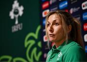 29 September 2023; Head of nutrition Emma Gardner during an Ireland rugby media conference at Complexe de la Chambrerie in Tours, France. Photo by Harry Murphy/Sportsfile