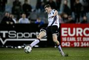 25 September 2023; Cameron Elliott of Dundalk during the SSE Airtricity Men's Premier Division match between Dundalk and Cork City at Oriel Park in Dundalk, Louth. Photo by Ben McShane/Sportsfile