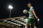 22 September 2023; Dylan Watts of Shamrock Rovers during the SSE Airtricity Men's Premier Division match between UCD and Shamrock Rovers at UCD Bowl in Dublin. Photo by Stephen McCarthy/Sportsfile