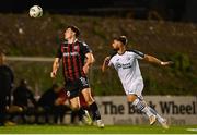 29 September 2023; James Clarke of Bohemians in action against Greg Bolger of Sligo Rovers during the SSE Airtricity Men's Premier Division match between Bohemians and Sligo Rovers at Dalymount Park in Dublin. Photo by Tyler Miller/Sportsfile