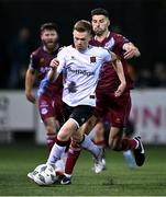 29 September 2023; Paul Doyle of Dundalk in action against Adam Foley of Drogheda United during the SSE Airtricity Men's Premier Division match between Dundalk and Drogheda United at Oriel Park in Dundalk, Louth. Photo by Ben McShane/Sportsfile