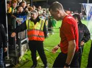 29 September 2023; Referee Oliver Moran leaves the pitch after the SSE Airtricity Men's Premier Division match between Cork City and St Patrick's Athletic at Turner's Cross in Cork. Photo by Eóin Noonan/Sportsfile