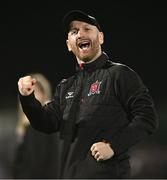 29 September 2023; Dundalk head coach Stephen O'Donnell celebrates after the SSE Airtricity Men's Premier Division match between Dundalk and Drogheda United at Oriel Park in Dundalk, Louth. Photo by Ben McShane/Sportsfile
