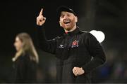 29 September 2023; Dundalk head coach Stephen O'Donnell celebrates after the SSE Airtricity Men's Premier Division match between Dundalk and Drogheda United at Oriel Park in Dundalk, Louth. Photo by Ben McShane/Sportsfile