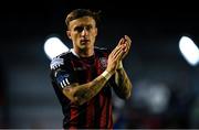 29 September 2023; Danny Grant of Bohemians after his side's victory in the SSE Airtricity Men's Premier Division match between Bohemians and Sligo Rovers at Dalymount Park in Dublin. Photo by Tyler Miller/Sportsfile