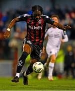 29 September 2023; Jonathan Afolabi of Bohemians during the SSE Airtricity Men's Premier Division match between Bohemians and Sligo Rovers at Dalymount Park in Dublin. Photo by Tyler Miller/Sportsfile