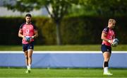 30 September 2023; Conor Murray and Craig Casey during an Ireland rugby squad training session at Complexe de la Chambrerie in Tours, France. Photo by Harry Murphy/Sportsfile