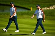 30 September 2023; Shane Lowry, right, and Sepp Straka of Europe during the morning foursomes on day two of the 2023 Ryder Cup at Marco Simone Golf and Country Club in Rome, Italy. Photo by Brendan Moran/Sportsfile