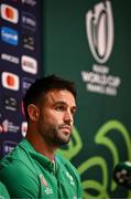 30 September 2023; Conor Murray during an Ireland rugby media conference at Complexe de la Chambrerie in Tours, France. Photo by Harry Murphy/Sportsfile