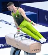 30 September 2023; Rhys McClenaghan of Ireland competes in the Men's Pommel Horse Qualifications subdivision 2 during the 2023 World Artistic Gymnastics Championships at the Antwerps Sportpaleis in Antwerp, Belgium. Photo by Filippo Tomasi/Sportsfile