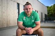 30 September 2023; Finlay Bealham poses for a portait  during an Ireland rugby media conference at Complexe de la Chambrerie in Tours, France. Photo by Harry Murphy/Sportsfile