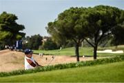 30 September 2023; Rory McIlroy of Europe chips on to the green from the bunker on the sixth hole during the afternoon fourball matches on day two of the 2023 Ryder Cup at Marco Simone Golf and Country Club in Rome, Italy. Photo by Brendan Moran/Sportsfile