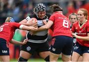 30 September 2023; Christiana Balogun of Barbarians is tackled by Chloe Pearse of Munster during the women's representative match between Munster and Barbarians at Thomond Park in Limerick. Photo by David Fitzgerald/Sportsfile