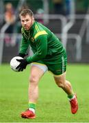 30 September 2023; Former Leinster and Ireland rugby player Sean O'Brien of Fighting Cocks GAA Club warms up before the Carlow Junior A Football Championship final match between Fighting Cocks GAA Club and St Mullins GAA Club at Netwatch Cullen Park in Carlow. Photo by Matt Browne/Sportsfile
