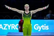 30 September 2023; Adam Steele of Ireland competes in the Men's Floor Excercise Qualification subdivision 3 during the 2023 World Artistic Gymnastics Championships at the Antwerps Sportpaleis in Antwerp, Belgium. Photo by Filippo Tomasi/Sportsfile