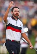 30 September 2023; Patrick Cantlay of USA celebrates on the 18th green after the afternoon fourball matches on day two of the 2023 Ryder Cup at Marco Simone Golf and Country Club in Rome, Italy. Photo by Brendan Moran/Sportsfile