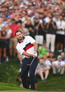 30 September 2023; Patrick Cantlay of USA chips onto the 18th green during the afternoon fourball matches on day two of the 2023 Ryder Cup at Marco Simone Golf and Country Club in Rome, Italy. Photo by Brendan Moran/Sportsfile