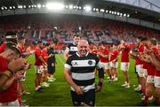 30 September 2023; Vadim Cobilas of Barbarians and team mates are applauded off the field by Munster players after the representative match between Munster and Barbarians at Thomond Park in Limerick. Photo by David Fitzgerald/Sportsfile