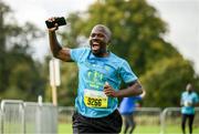 1 October 2023; Victor Khumalo, originally from Zimbabwe, during the Permanent TSB Sanctuary Run 2023 at the Cross Country track of the Sport Ireland Campus in Dublin. The Permanent TSB Sanctuary Run on the Sport Ireland campus attracted nearly 1,000 participants including refugees from Direct Provision centres across Ireland, Ukrainian people in Dublin, locals and Irish Olympians. The event, to celebrate diversity and interculturalism in Ireland today, was run by the Sanctuary Runners’ organisation and supported by the Olympic Federation of Ireland and Athletics Ireland. Photo by Stephen McCarthy/Sportsfile