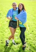 1 October 2023; Iryna Vdovenko, left, and Natalia Kochkova, from Ukraine, during the Permanent TSB Sanctuary Run 2023 at the Cross Country track of the Sport Ireland Campus in Dublin. The Permanent TSB Sanctuary Run on the Sport Ireland campus attracted nearly 1,000 participants including refugees from Direct Provision centres across Ireland, Ukrainian people in Dublin, locals and Irish Olympians. The event, to celebrate diversity and interculturalism in Ireland today, was run by the Sanctuary Runners’ organisation and supported by the Olympic Federation of Ireland and Athletics Ireland. Photo by Stephen McCarthy/Sportsfile