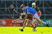 1 October 2023; Tadgh O'Dwyer of James Stephens in action against Conor Flynn of Graigue Ballycallan during the Kilkenny County Senior Hurling Championship quarter-final match between James Stephens and Graigue Ballycallan at UPMC Nowlan Park in Kilkenny. Photo by Tyler Miller/Sportsfile