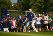 1 October 2023; Shane Lowry of Europe reacts to a putt on the 12th hole during the singles matches on the final day of the 2023 Ryder Cup at Marco Simone Golf and Country Club in Rome, Italy. Photo by Brendan Moran/Sportsfile