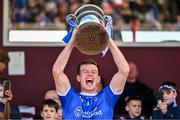 1 October 2023; St Loman's captain John Heslin lifts the Shay Murtagh Cup after the Westmeath County Senior Club Football Championship final match between St Loman's and Coralstown-Kinnegad at TEG Cusack Park in Mullingar, Westmeath. Photo by Ben McShane/Sportsfile