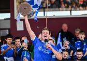 1 October 2023; St Loman's captain John Heslin lifts the Shay Murtagh Cup after the Westmeath County Senior Club Football Championship final match between St Loman's and Coralstown-Kinnegad at TEG Cusack Park in Mullingar, Westmeath. Photo by Ben McShane/Sportsfile