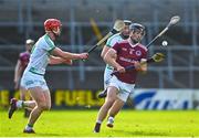 1 October 2023; Tom Kenny of Dicksboro in action against Adrian Mullen of Shamrocks Ballyhale during the Kilkenny County Senior Hurling Championship quarter-final match between Shamrocks Ballyhale and Dicksboro at UPMC Nowlan Park in Kilkenny. Photo by Tyler Miller/Sportsfile