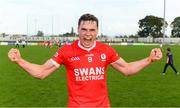 1 October 2023; Jordan Morrissey of Éire Óg celebrates after the Carlow County Senior Club Football Championship final match between Tinryland and Éire Óg at Netwatch Cullen Park in Carlow. Photo by Matt Browne/Sportsfile