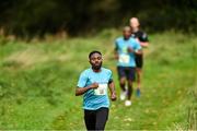 1 October 2023; Olanrewaju Emmanuel Folarin, originally from Nigeria, during the Permanent TSB Sanctuary Run 2023 at the Cross Country track of the Sport Ireland Campus in Dublin. The Permanent TSB Sanctuary Run on the Sport Ireland campus attracted nearly 1,000 participants including refugees from Direct Provision centres across Ireland, Ukrainian people in Dublin, locals and Irish Olympians. The event, to celebrate diversity and interculturalism in Ireland today, was run by the Sanctuary Runners’ organisation and supported by the Olympic Federation of Ireland and Athletics Ireland. Photo by Stephen McCarthy/Sportsfile