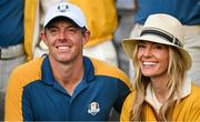 1 October 2023; Rory McIlroy of Europe with his wife Erica McIlroy after the singles matches on the final day of the 2023 Ryder Cup at Marco Simone Golf and Country Club in Rome, Italy. Photo by Brendan Moran/Sportsfile