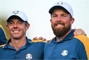 1 October 2023; Rory McIlroy, left, and Shane Lowry of Europe after the singles matches on the final day of the 2023 Ryder Cup at Marco Simone Golf and Country Club in Rome, Italy. Photo by Brendan Moran/Sportsfile