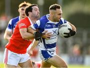 1 October 2023; Conor Carew of Tinryland in action against Benny Kavanagh of Éire Óg during the Carlow County Senior Club Football Championship final match between Tinryland and Éire Óg at Netwatch Cullen Park in Carlow. Photo by Matt Browne/Sportsfile