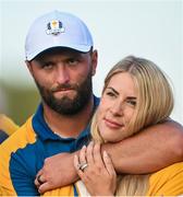 1 October 2023; Kelley Cahill and her husband Jon Rahm of Europe after the final day of the 2023 Ryder Cup at Marco Simone Golf and Country Club in Rome, Italy. Photo by Brendan Moran/Sportsfile