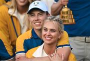1 October 2023; Katherine Gaal and her boyfriend Matt Fitzpatrick of Europe after the final day of the 2023 Ryder Cup at Marco Simone Golf and Country Club in Rome, Italy. Photo by Brendan Moran/Sportsfile
