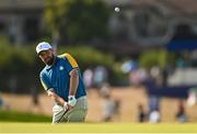 1 October 2023; Shane Lowry of Europe chips onto the 11th green during the singles matches on the final day of the 2023 Ryder Cup at Marco Simone Golf and Country Club in Rome, Italy. Photo by Brendan Moran/Sportsfile