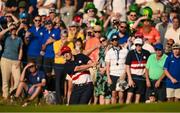 1 October 2023; Jordan Spieth of USA chips onto the 17th green during the singles matches on the final day of the 2023 Ryder Cup at Marco Simone Golf and Country Club in Rome, Italy. Photo by Brendan Moran/Sportsfile