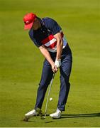 1 October 2023; Jordan Spieth of USA plays from the fifth fairway during the singles matches on the final day of the 2023 Ryder Cup at Marco Simone Golf and Country Club in Rome, Italy. Photo by Brendan Moran/Sportsfile