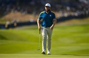 1 October 2023; Tyrrell Hatton of Europe arrives on the first green during the singles matches on the final day of the 2023 Ryder Cup at Marco Simone Golf and Country Club in Rome, Italy. Photo by Brendan Moran/Sportsfile