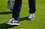 1 October 2023; A detailed view of the shoes worn by USA captain Zach Johnson during the singles matches on the final day of the 2023 Ryder Cup at Marco Simone Golf and Country Club in Rome, Italy. Photo by Brendan Moran/Sportsfile